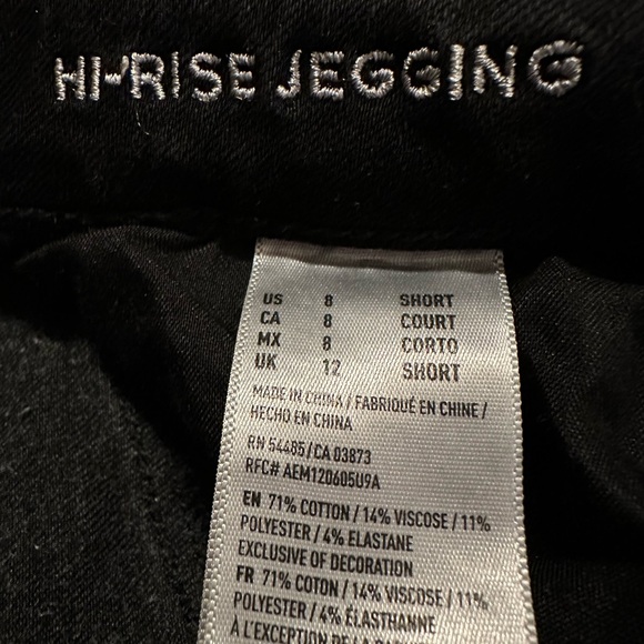 American Eagle Outfitters Black High- Rise Jeggings- size 8 - Picture 4 of 5